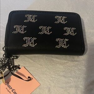 Juicy Couture Black Wallet with Rhinestone Accents